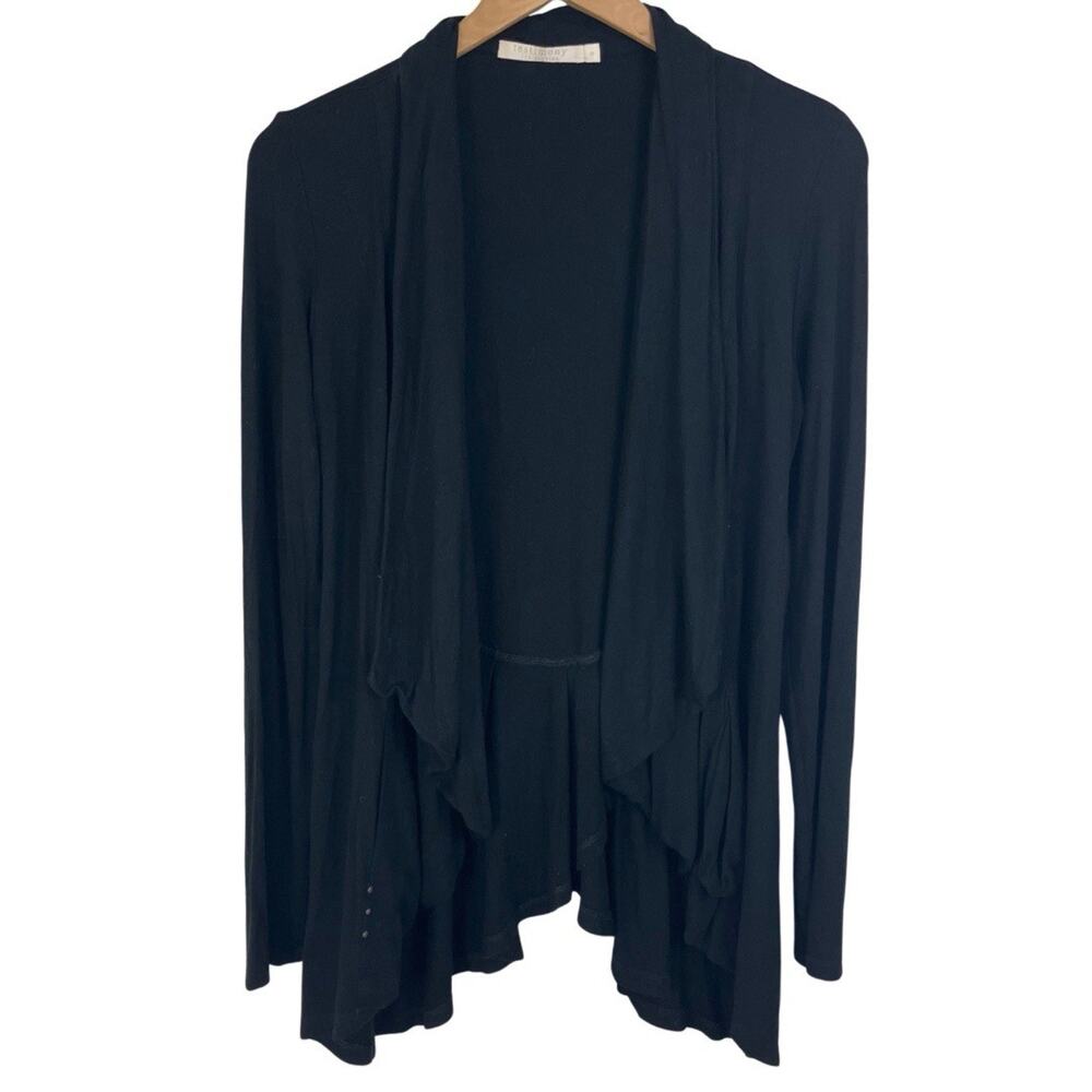 Testimony Los Angeles Asymmetrical Drape Cardigan Womens S Black Made in USA